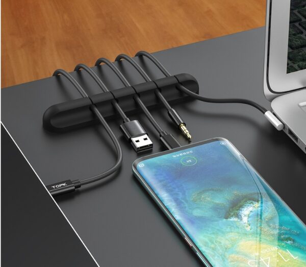 Silicone USB Cable Winder Desktop Cable Organizer Management - Image 2