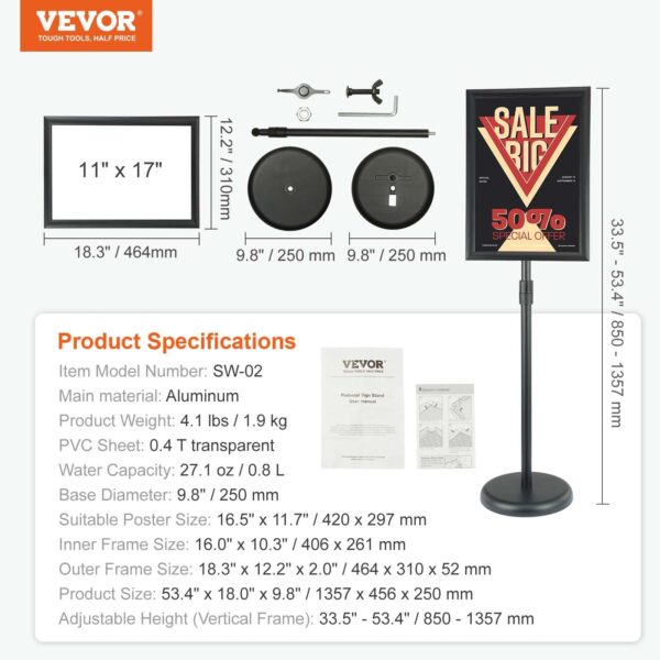 Poster Stand, Heavy-Duty Floor Standing Sign Holder - Image 5