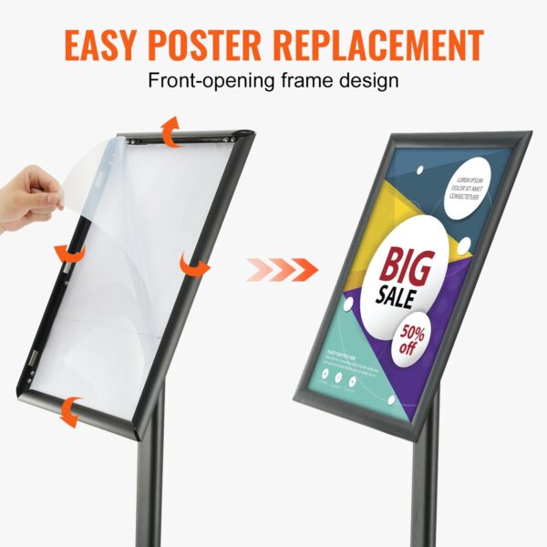 Poster Stand, Heavy-Duty Floor Standing Sign Holder Metal Base Display - Image 2