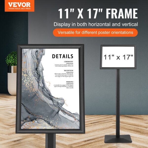 Poster Stand, Heavy-Duty Floor Standing Sign Holder Metal Base Display - Image 4