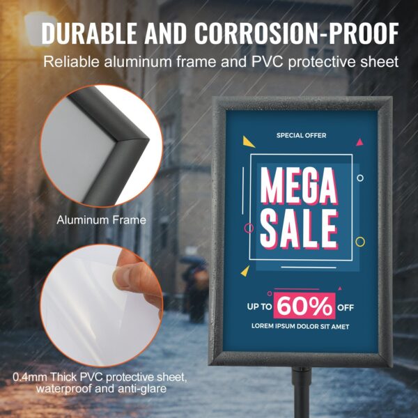 Poster Stand, Heavy-Duty Floor Standing Sign Holder Metal Base Display - Image 9